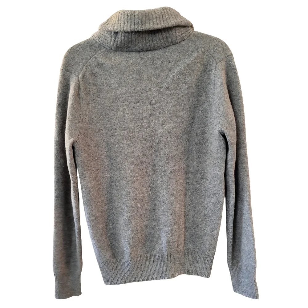 J. Crew Men's Heathered Gray 100% Lambswool Shawl-Collar Sweater - Size S